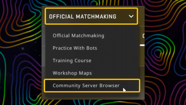 Main Official Matchmaking menu