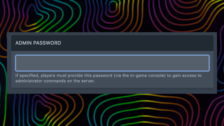 Admin password window